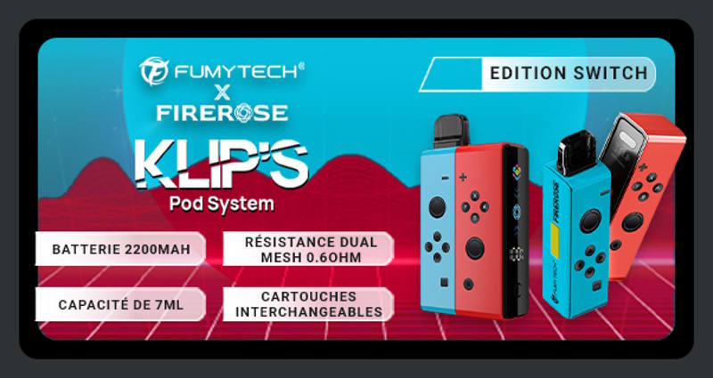 Description du pod klips fumytech 7 ml 2200mah