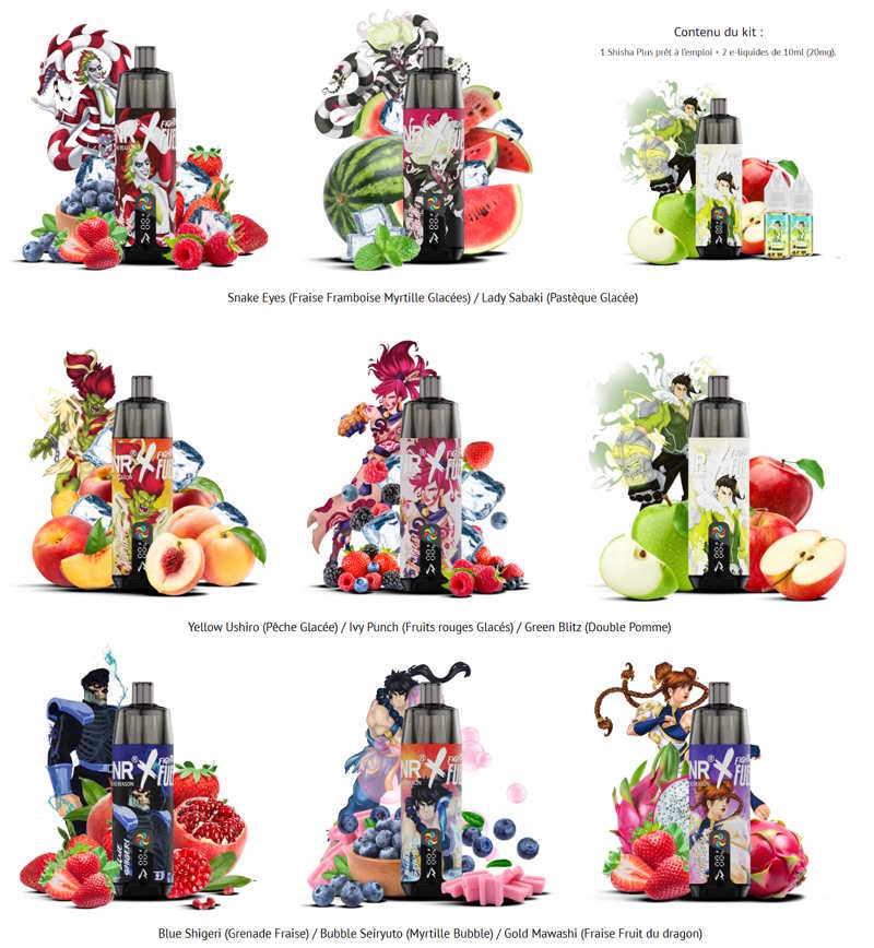 Puff JNR FIGHTER FUEL 8 saveurs fruitées fraiches 28k et 1000mah de batterie